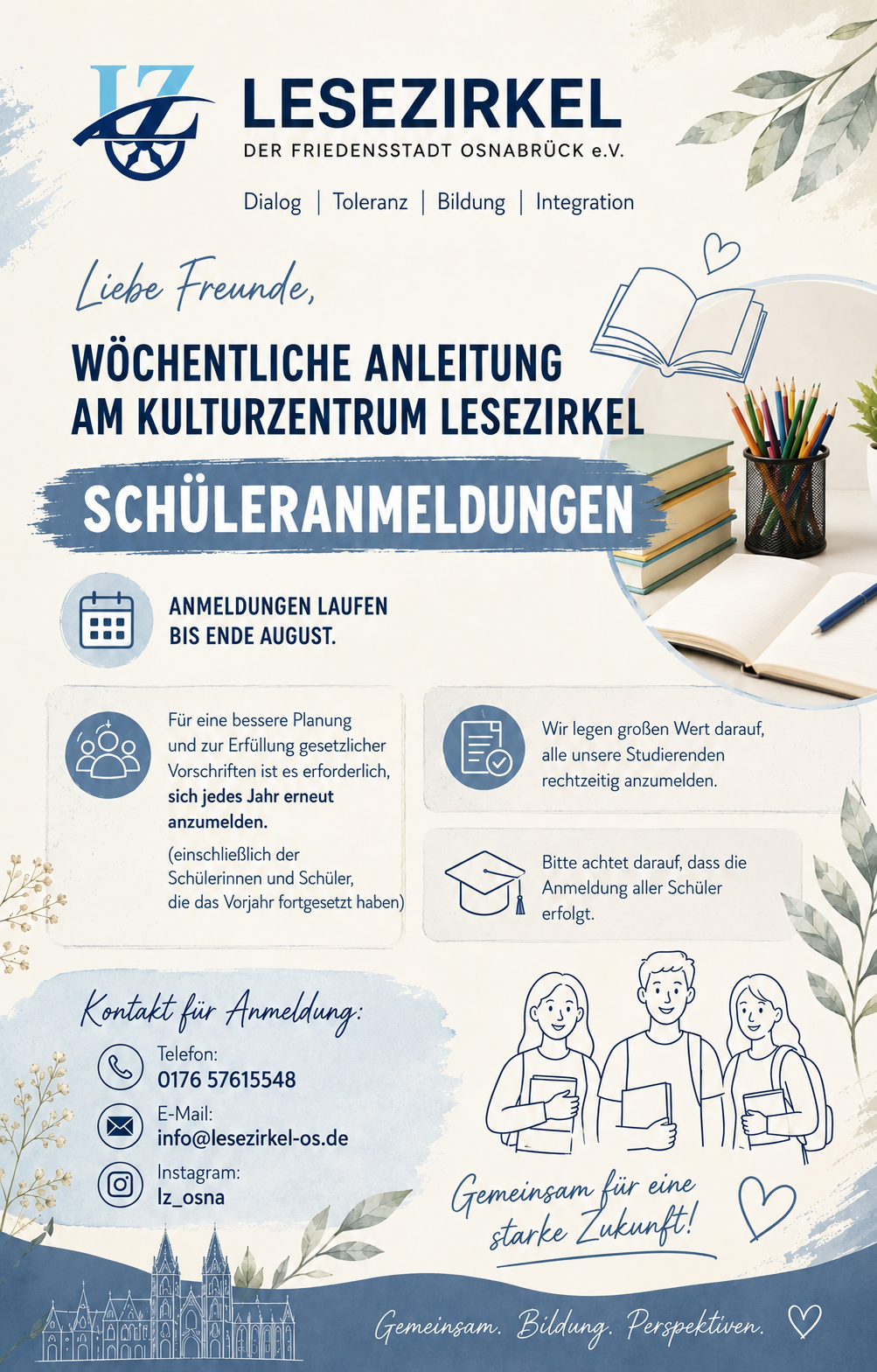 Wöchentliche Anleitung am Kulturzentrum Lesezirkel
